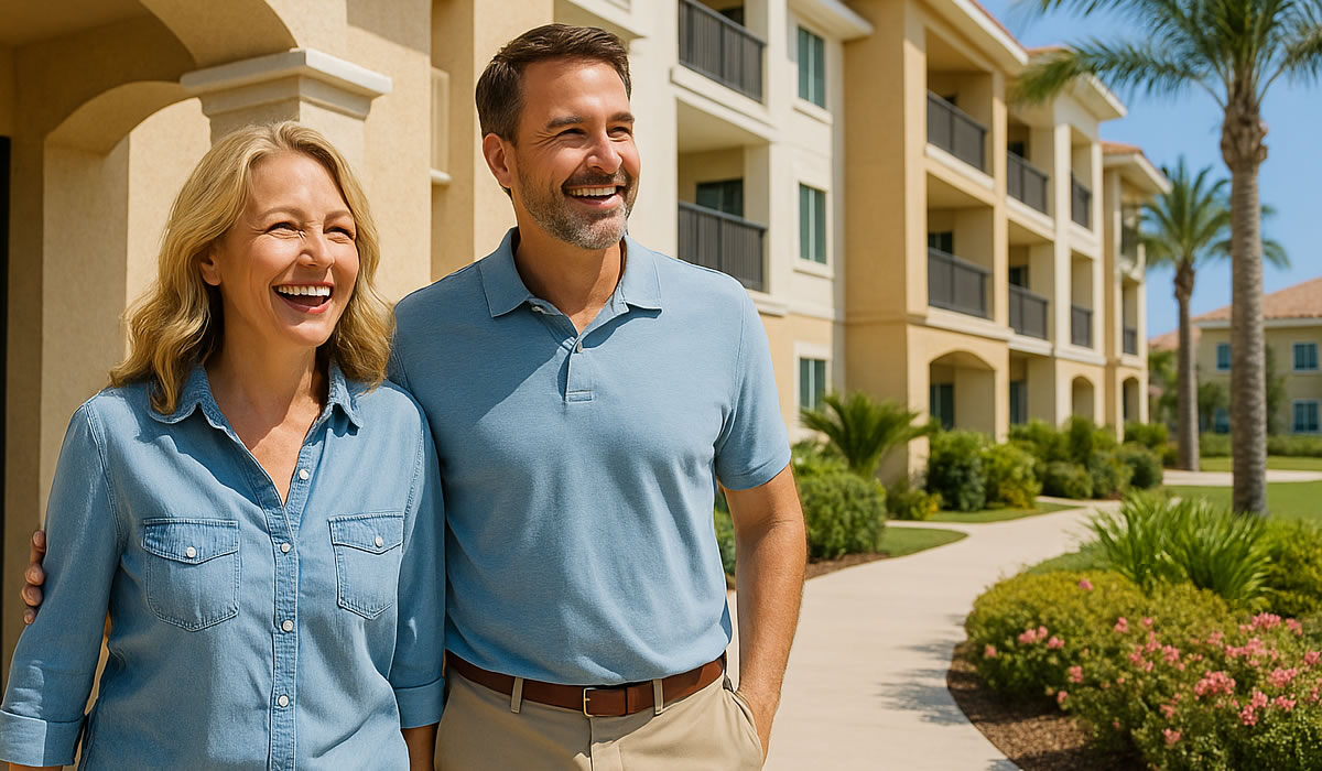 Happy couple after selling timeshare